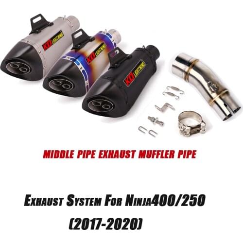 Motorcycle Full Set System for ninja400 250 2017-2020 Replace Middle Link Pipe With Tail Exhaust Muffler Tubes DB Killer