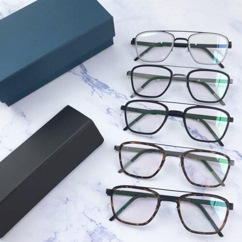 Denmark Titanium Glasses Frame Men Women Luxury Brand Myopia Optical Prescription Eyeglasses Frames Male Screwless Eyewear 9708
