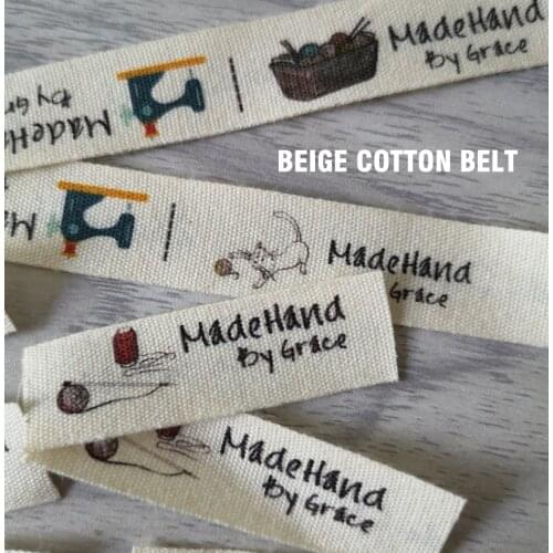 Soft raw white; off-white cotton belt Custom only Sewing Labels/handtailor Clothing/Name Tags,Handmade labels/Color cotton label