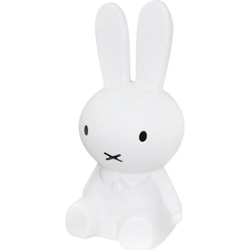 28CM Rabbit Night Light Ins Girl Heart Bedroom Sleep Childrens Room Bedside Lamp Color Remote Control Timing Lamps Night Lamp