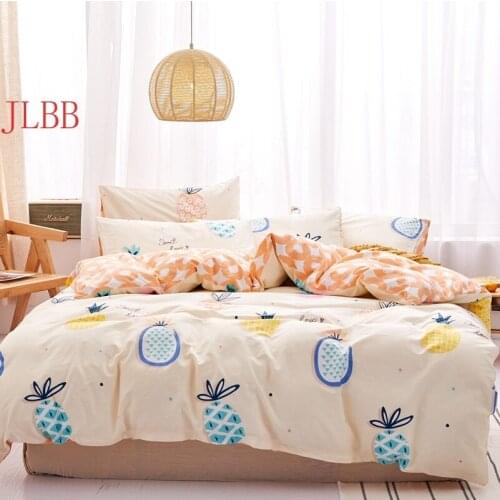 2020 new 100% cotton bedding set pineapple duvet cover set 3or4pcs/set spring summer bed linens pastoral bedclothes gril bed set