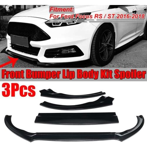 New 3x Car Front Bumper Splitter Lip Body Kit Spoiler Diffuser Protector Cover Guard For Ford For Focus RS ST 2016 2017 2018