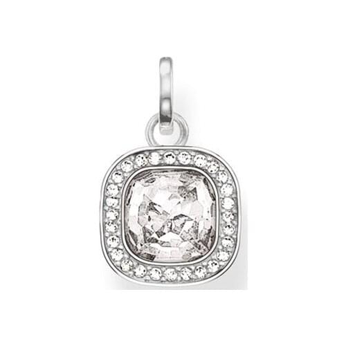 PT1516 Pendant Square White Stone Pendant - Style GLAM And Fashion Lovers' jewelry For Men And Women In Ts925 silver-plated