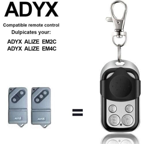 433Mhz Duplicator Copy ADYX Remote Control For ADYX ALIZE EM2C / ALIZE EM4C For Garage Door Gate Key Fob