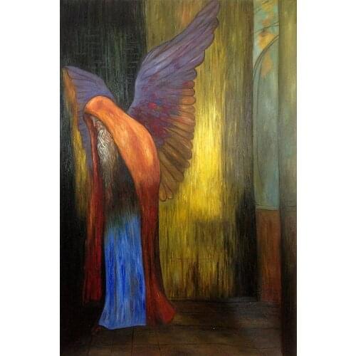 Symbolism Canvas Wall Art Painting Winged Old Man with a Long White Beard, 1900 by Odilon Redon Home Decor Painting by Hand