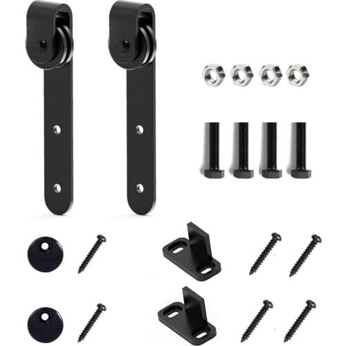 Sliding Barn Door Roller Track Rail Kit Plicing Carbon Steel Barn Door Hanging Rail Track Closet Rail Slide Top MountedHardware