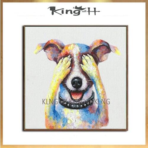 Hand-painted dog for the sitting room wall to pet knife modern abstract painting decorative wall art hall hotel large murals
