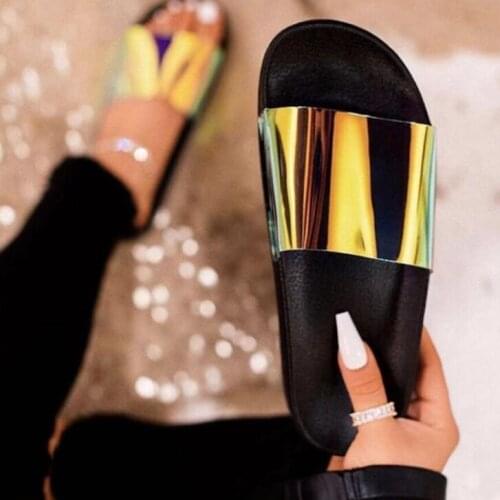 2020 spring/summer new women rainbow candy color flat non-slip outdoor leisure all-match beach slippers home durable PVC sandals