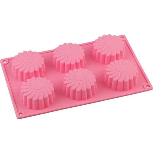 Silicone 3D Cake Mold Chocolate For Jelly Pudding 6 Flower Baking Tools Decorating Cookie Bakeware Mould Ice DIY 3D Baking Mould