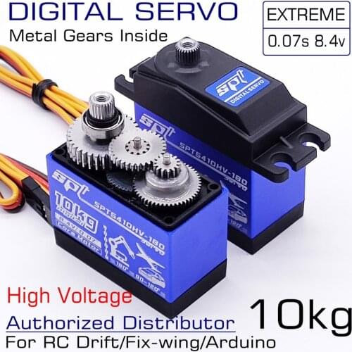 SPT5410HV-180 10kg 8.4v 0.07s High Voltage Speed Metal Gears Standard Digital Servo For RC Car Drift Airplane Fix-Wing Robot Arm