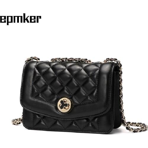 EPMKER Diamond Lattice Shoulder Bag Chains Messenger Bags Luxury Designer Handbag Purses and Handbags High Quality Flap Satchels