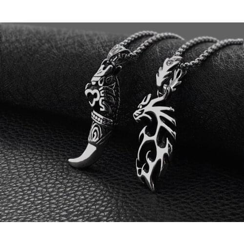 Titanium steel necklace pendant retro men domineering wild jewelry trend men and women jewelry