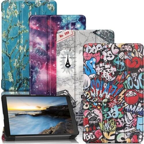 Tri-fold Slim PU Leather Case For Huawei MediaPad T5 AGS2-W09/L09/L03/W19 10.1 inch Painted stand for Huawei T5 10 Tablet cover