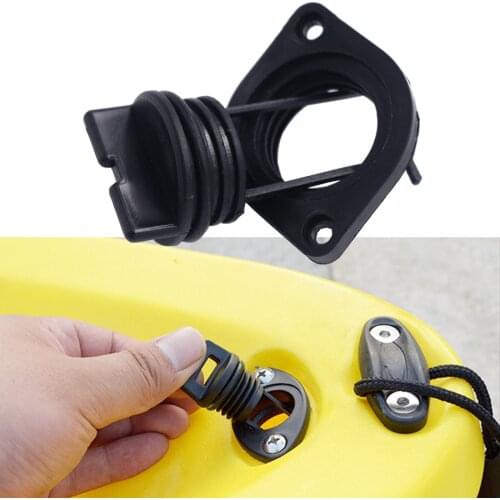 Wooeight Universal Thread Drain Plug Hole Drainage Valve Screw Socket Fit for Marine Boat Yacht RV and Bath Black Accessories