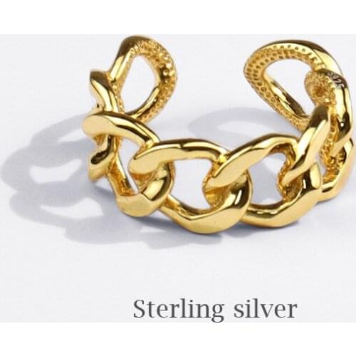 Hot Sale 925 Sterling Silver Chic Chain Cross Creative Color Bump Adjustable Size Open Rings For Women Party Mujer Anillos SR221