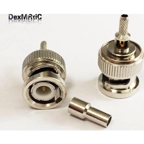 10pcs BNC male plug RF Coax Connector Crimp RG316,RG174,LMR100 for Straight Nickelplated NEW wholesale