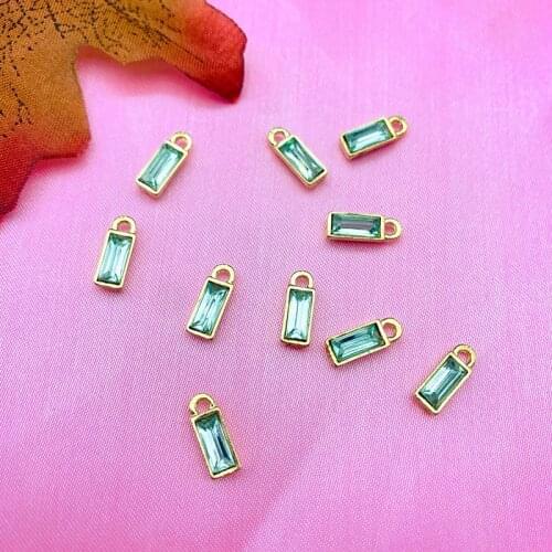 10Pcs/set Square Crystal Small Charms Accessories Handmade Making Pendants Earrings Necklaces Bracelets DIY Jewelry Material