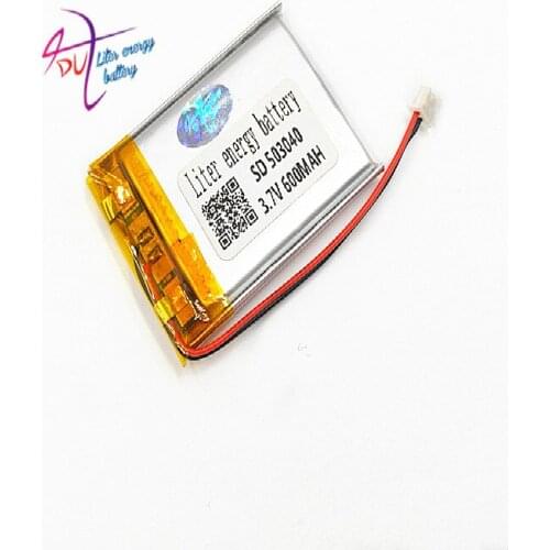 JST ZH 1.5mm 2pin 10 pcs 3.7V 600mAh battery with connector 503040 Lithium Polymer Rechargeable For Mp3 DVD Camera GPS bluetooth