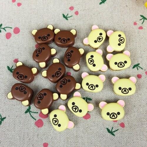 10Pieces Flat Back Resin Cabochon Cartoon Bear Embellishment Accessories Scrapbooking Craft Making For Phone Case:15*19mm