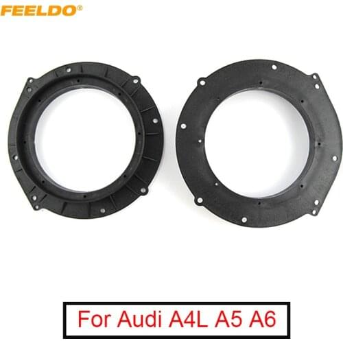 FEELDO 2Pcs Car Speaker Spacer Mats for Audi A4L/A5/A6 Refit Rings Spacers Ring Pad Adaptor Modified Audio Installation Kits