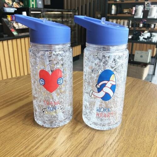 300ml Korean Straw Ice Cup It Can Be Used for Students, Children, Outdoor and So on Simple and Lovely Double Plastic Ice Cup