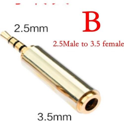 300pcs/lot 3.5mm Male to 2.5mm Female and 2.5mm Male to 3.5mm female Stereo Audio Headphone Jack Adapter Converter
