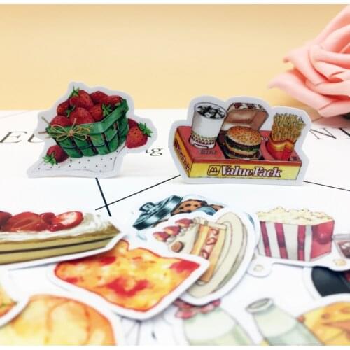 33pcs Exquisite Colorful food Self-made Scrapbooking Decorative Sticker decoration /waterproof paper stickers