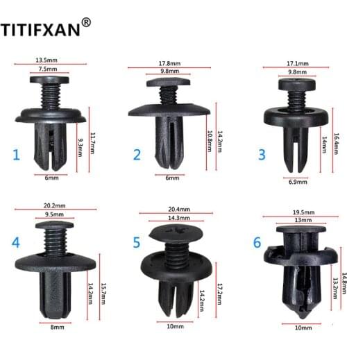 60pcs/Set Auto Black Mixed Plastic Fastener Screw Rivets Clips kit For Kia Mazda Fiat BMW Peugeot Opel Car Bumper Fender trim