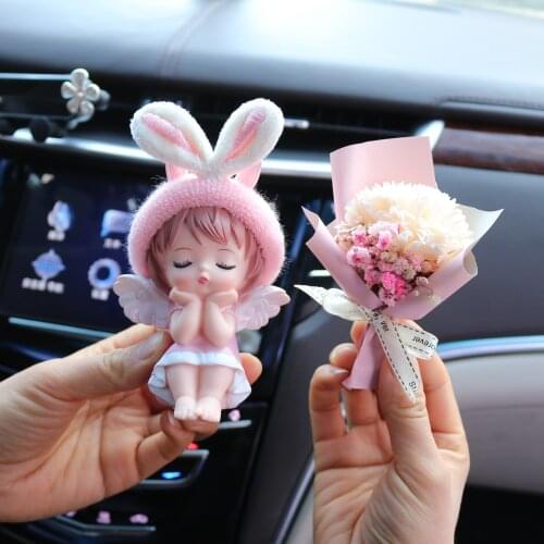 Lovely Girl Angel Anime Figurines Perfume Clip Car Air Vent Freshener Scent Aromas Diffuser Decor Auto Interior Accessories