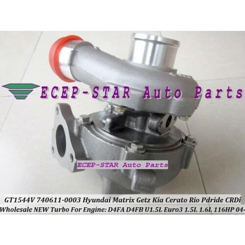 Free Ship GT1544V 740611-5001S 740611-5002S Turbo For HYUNDAI Matrix Getz For KIA Cerato Rio Pdride 1.5L CRDi D4FA D4FB 1.6L