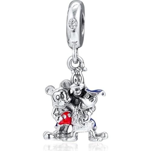Authentic 925 Silver Jewelry Mouse and Friends Charm Fits European Charms Bracelets Woman DIY Beads For Jewelry Making