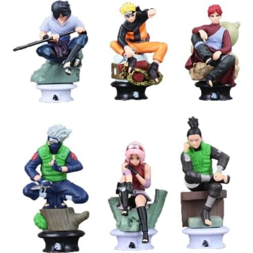 6pcs/set Anime Cartoon Figures Model Chess Toys