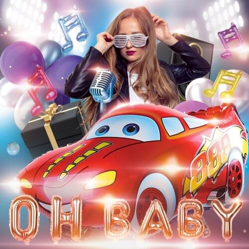 Disney McQueen car OH BABY song balloon Karaoke party decoration childrens car toy latex balloon baby shower boy girl birthday