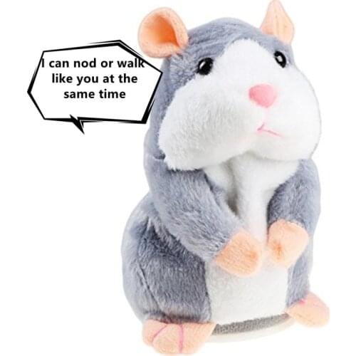 15cm Talking Hamster Pet Plush Toy Cute Soft Animal Doll Talking Imitation Recording Hamster Plush Doll Funny Toy Children Gift