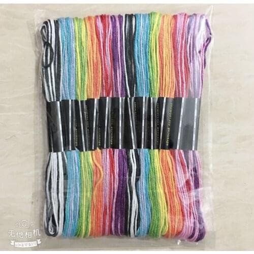 12Yards Each Friendship Bracelet Cotton Pearl Craft Thread Tie Dye Kids Craft 2 Strands Cord, 12 Skeins Pack frienship threads