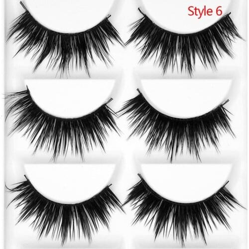 Kimcci 5Pairs 3D Soft Mink Lashes False Eyelashes Handmade Wispy Fluffy Long Lashes Natural Eye Makeup Tools Faux Eye Lash Cilia