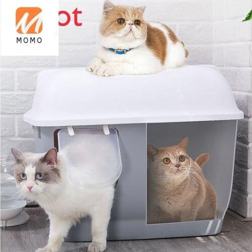 Modern Corridor Type Litter Box Long Channel Fully Enclosed Splash-Proof Oversized Toilet Deodorant Anti-Odor Cat Supplies
