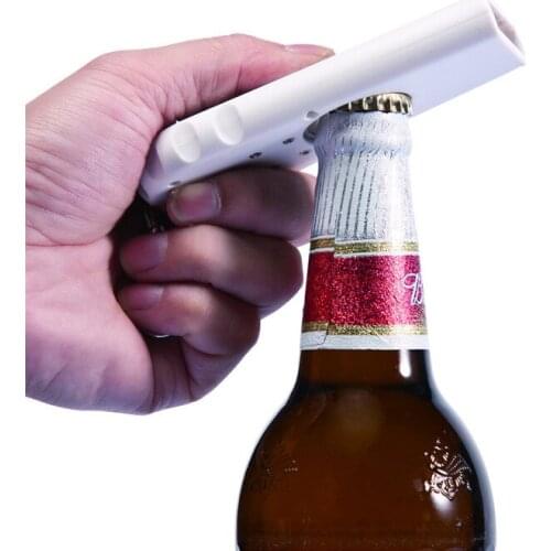Creative cap gun bottle opener keychain wine beer Bottle Opening Cap Launcher spring cap removing tool Shooter Kitchen Gadgets