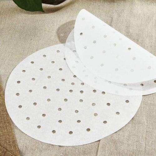 Kitchen 5 inch Bamboo Steamer Steaming Paper Vegetables Steamer Non Stick Baking Pan Liners LX7956