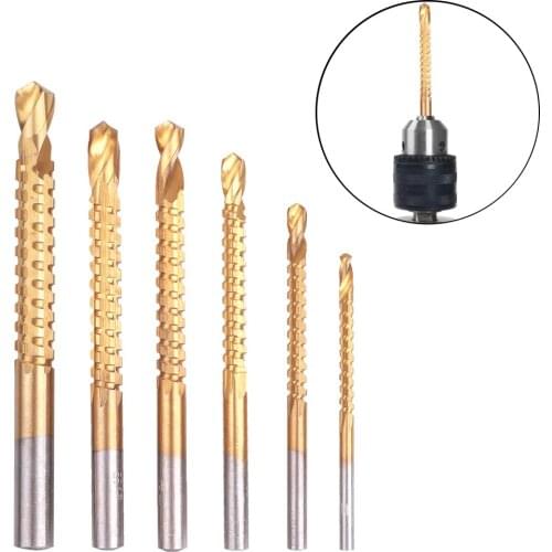 6pcs High Speed Steel Cobalt drill bit Set Spiral Screw Metric Composite Tap Drill Bit for Metal Stainless Steel Drilling