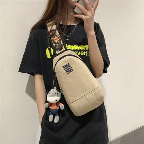 Nylon Fabric Chest Pack Bag Fashion Functional Cycling Bag Leisure Travel Crossbody Bag for Teenage Girls Man Shoulder Bags