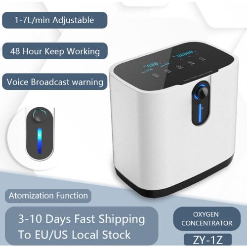 1-7L/min 48Hours Portable Oxygen Concentrator Machine Generator Oxygen Making Machine Without Battery Air Purifier AC 220V/110V