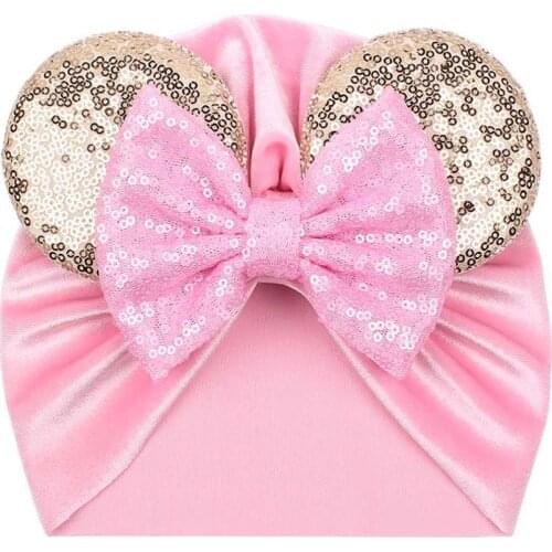 Velvet Turban 2020 European Mouse Ears Hair Bow Winter Headband Handmade DIY Hair Accessories For Girl Photography Head Wrap