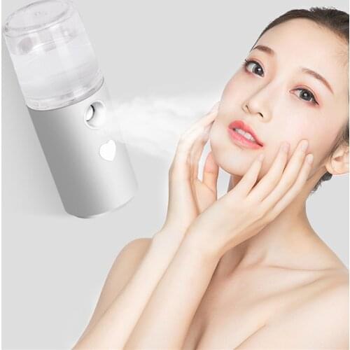 With Light 30ml USB Rechargable Humidifier Air Diffuser Handheld Water Ultrasonic Nano Essential Car Oil Steamed Face Home Use