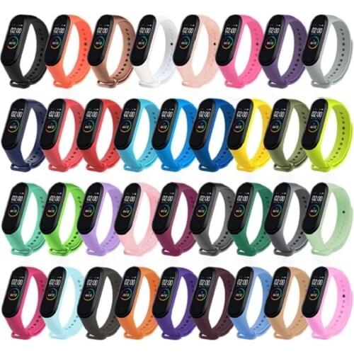 50pcs Silicone Strap For Xiaomi Mi Band 4 3 Wristband Bracelet For Xiaomi Mi Band 3 4 Smart Watches M3 M4 Colors Wrist Correa