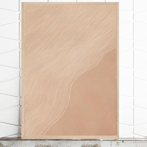 Modern Boho Style Abstract WavesLine Canvas Painting Poster Print Wall Art Picture for Living room Interior Home Decor NO FRAME