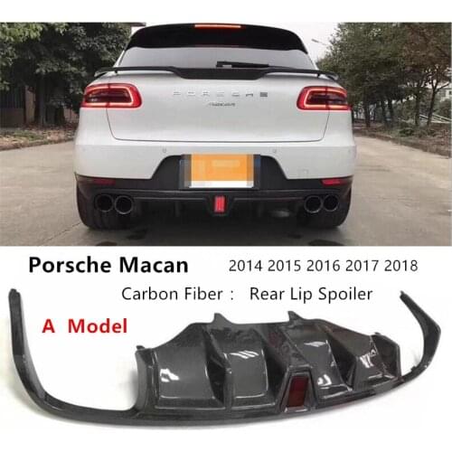 Front & Rear Carbon Fiber Lip Spoiler For Porsche Macan 2014 2015 2016 2017 2018 Bumper Diffuser Spoilers