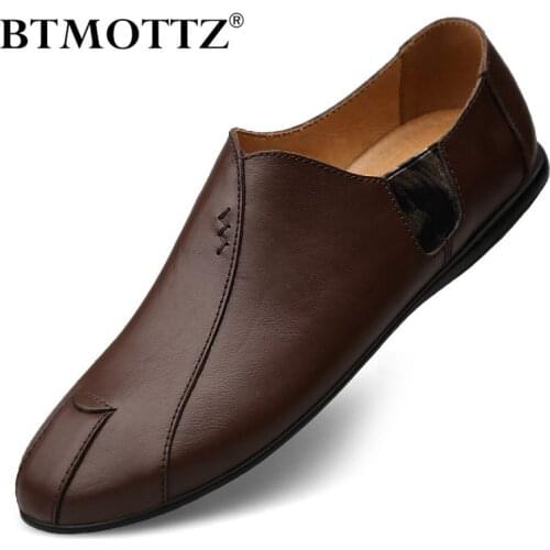 Genuine Leather Mens Shoes Casual Luxury Brand 2020 Men Loafers Moccasins Breathable Slip on Male Driving Shoes Plus Size 38-47