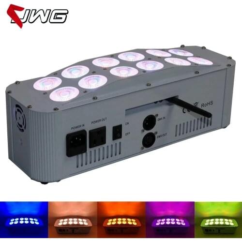 Free Shipping 12*18w RGBWA UV Battery Power LED Wireless DMX Wall Wash Light Phone App Control Wedding DJ Uplight
