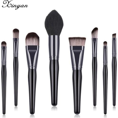 XINYAN Flame Foundation Makeup Brushes Set Eyeshadow Gourd Black Coffee Powder Concealer Cosmetic Eyebrow Beauty Tool
